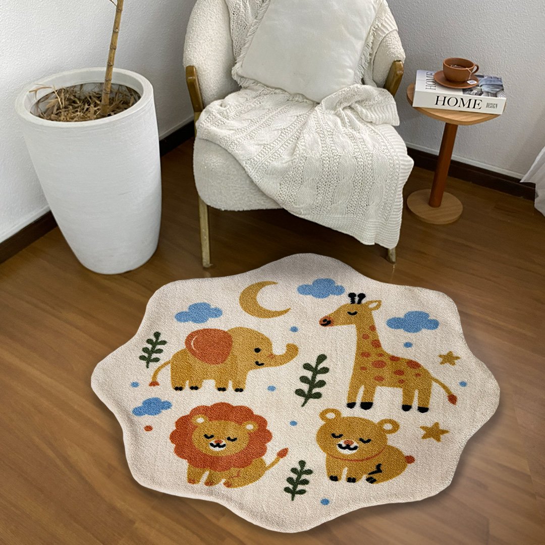 Tapete Infantil Orgânico Zoo em ambiente infantil