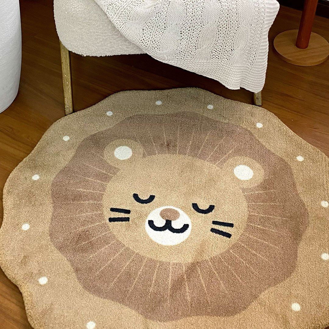 Tapete Quarto Infantil Org&acirc;nico Le&atilde;o Avel&atilde; em tons neutros